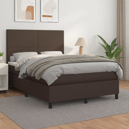 Boxspringbett Mit Matratze Kunstleder Braun