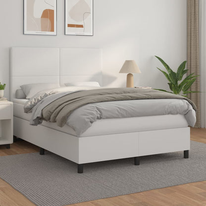 Boxspringbett Mit Matratze Kunstleder Weiß
