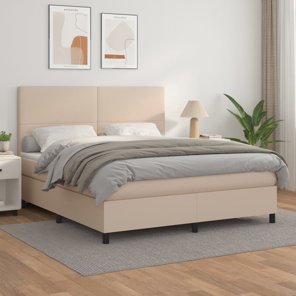 Boxspringbett Matratze -Braun 100X200Cm Kunstleder Cappuccino