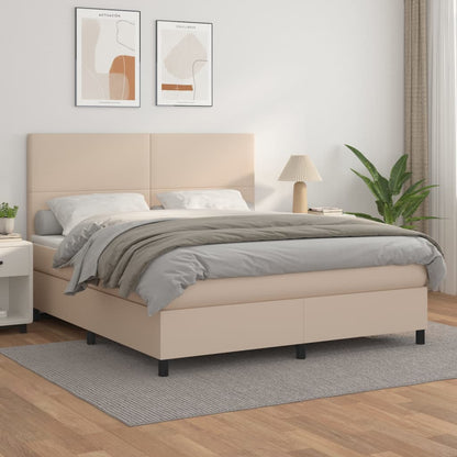 Boxspringbett Matratze -Braun 100X200Cm Kunstleder Cappuccino