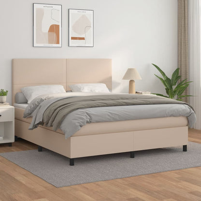 Boxspringbett Matratze -Braun 100X200Cm Kunstleder Cappuccino