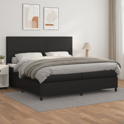 Boxspringbett Mit Matratze Kunstleder Schwarz