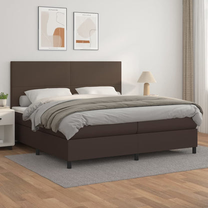 Boxspringbett Mit Matratze Kunstleder Braun