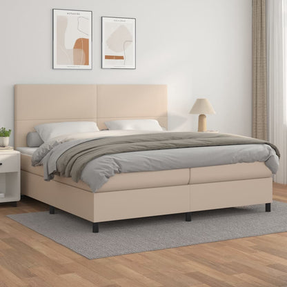 Boxspringbett Matratze -Braun 100X200Cm Kunstleder Cappuccino