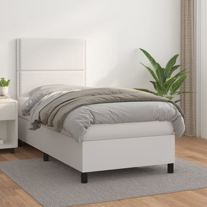 Boxspringbett Mit Matratze Kunstleder Weiß
