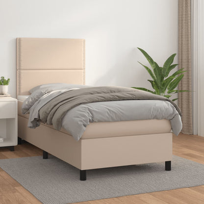 Boxspringbett Matratze -Braun 100X200Cm Kunstleder Cappuccino