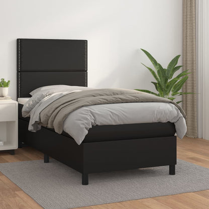 Boxspringbett Mit Matratze Kunstleder Schwarz