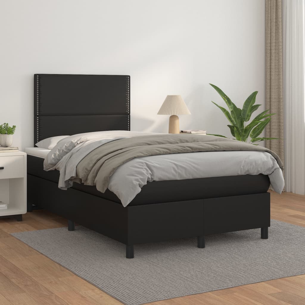 Boxspringbett Mit Matratze Kunstleder Schwarz