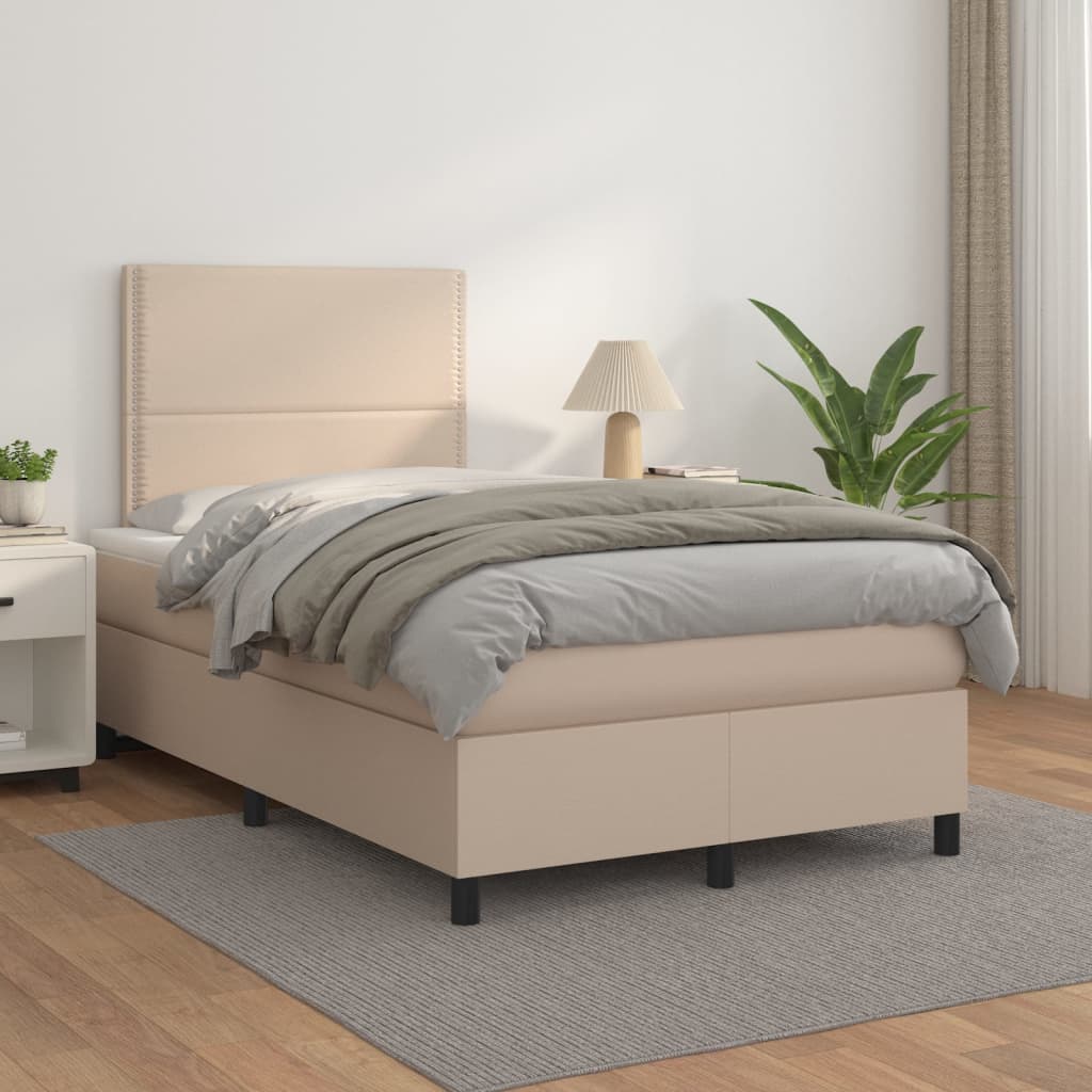 Boxspringbett Matratze -Braun 100X200Cm Kunstleder Cappuccino
