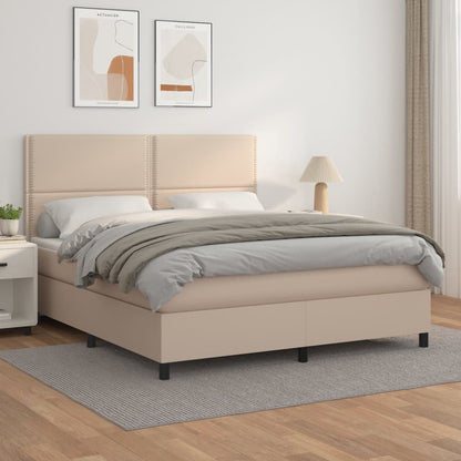 Boxspringbett Matratze -Braun 100X200Cm Kunstleder Cappuccino