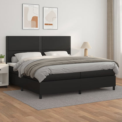 Boxspringbett Mit Matratze Kunstleder Schwarz