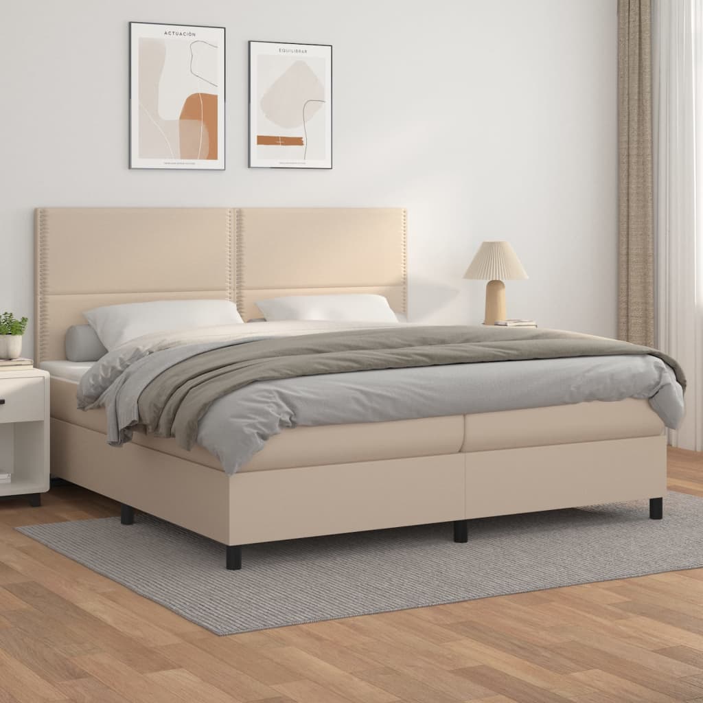 Boxspringbett Matratze -Braun 100X200Cm Kunstleder Cappuccino