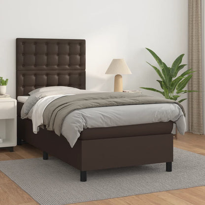 Boxspringbett Mit Matratze Kunstleder Braun