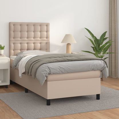 Boxspringbett Matratze -Braun 100X200Cm Kunstleder Cappuccino
