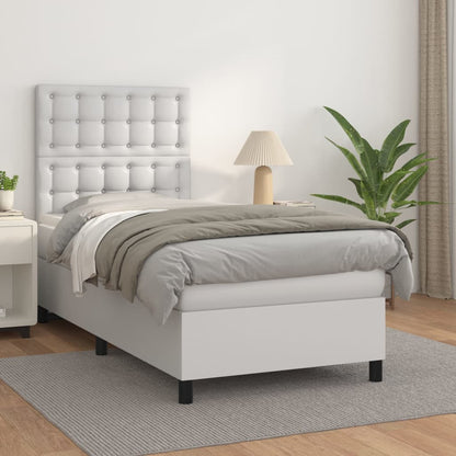 Boxspringbett Mit Matratze Kunstleder Weiß