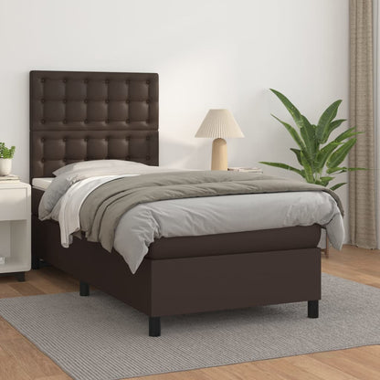 Boxspringbett Mit Matratze Kunstleder Braun