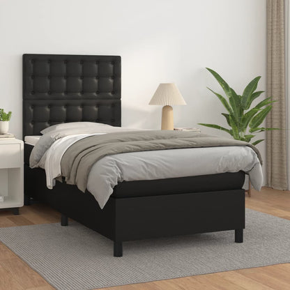 Boxspringbett Mit Matratze Kunstleder Schwarz