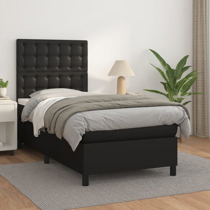 Boxspringbett Mit Matratze Kunstleder Schwarz