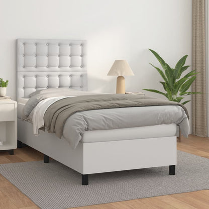 Boxspringbett Mit Matratze Kunstleder Weiß