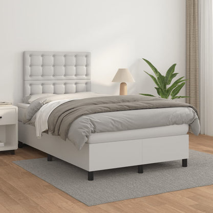 Boxspringbett Mit Matratze Kunstleder Weiß
