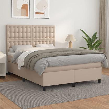 Boxspringbett Matratze -Braun 100X200Cm Kunstleder Cappuccino