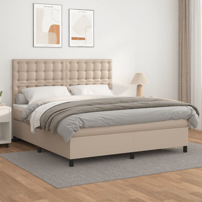 Boxspringbett Matratze -Braun 100X200Cm Kunstleder Cappuccino