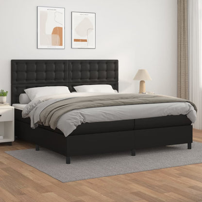 Boxspringbett Mit Matratze Kunstleder Schwarz
