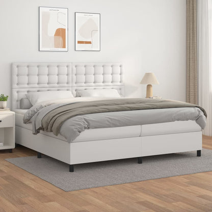 Boxspringbett Mit Matratze Kunstleder Weiß