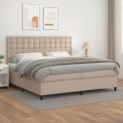 Boxspringbett Matratze -Braun 100X200Cm Kunstleder Cappuccino