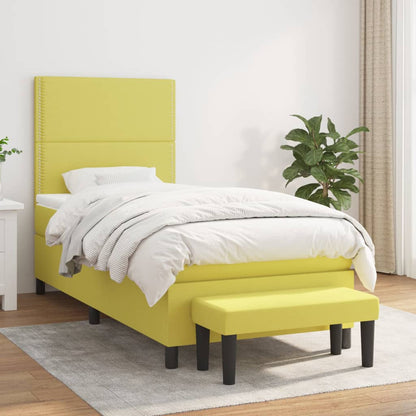 Boxspringbett Mit Matratze Stoff Hellgrün