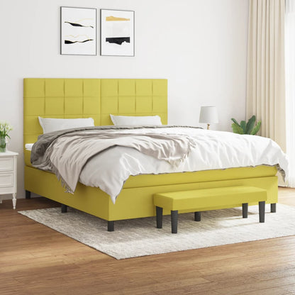 Boxspringbett Mit Matratze Stoff Hellgrün