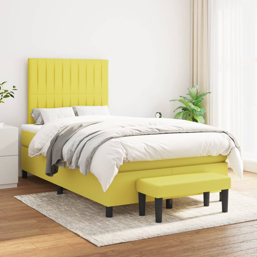 Boxspringbett Mit Matratze Stoff Hellgrün