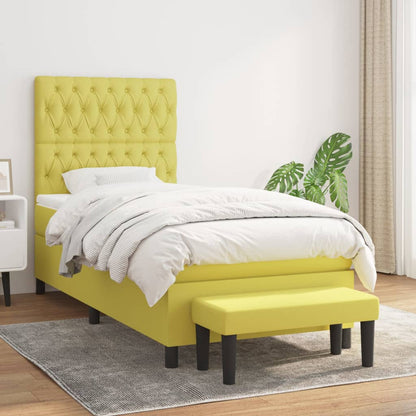 Boxspringbett Mit Matratze Stoff Hellgrün