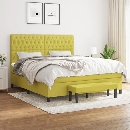 Boxspringbett Mit Matratze Stoff Hellgrün