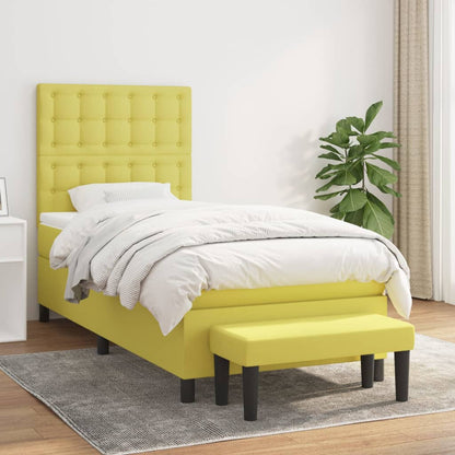 Boxspringbett Mit Matratze Stoff Hellgrün