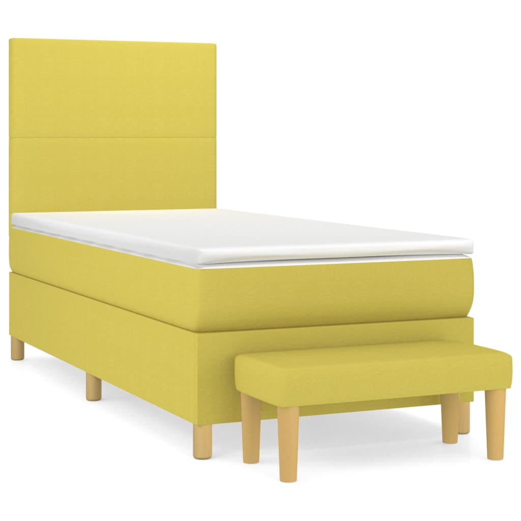 Boxspringbett Mit Matratze Stoff Hellgrün