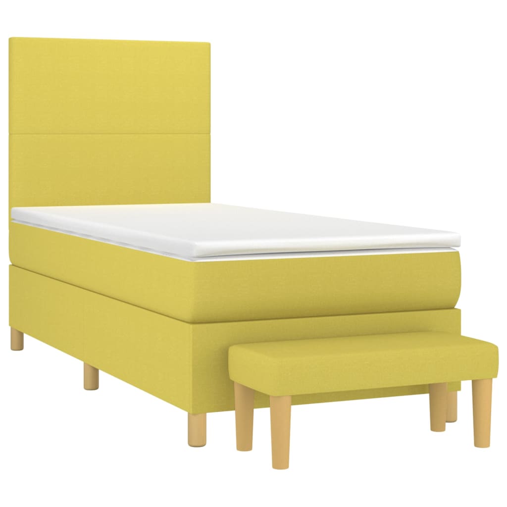 Boxspringbett Mit Matratze Stoff Hellgrün