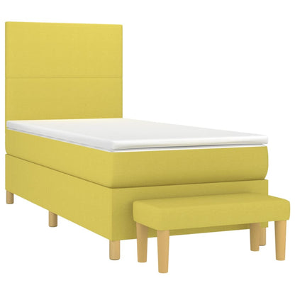 Boxspringbett Mit Matratze Stoff Hellgrün