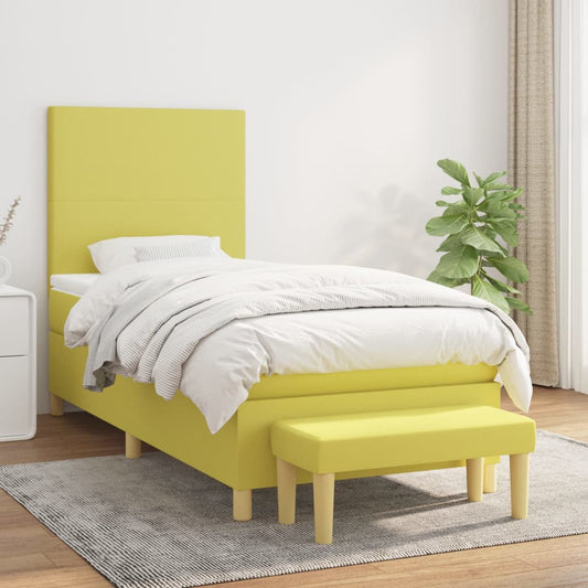 Boxspringbett Mit Matratze Stoff Hellgrün