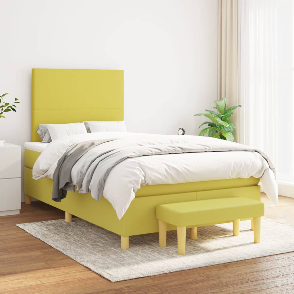 Boxspringbett Mit Matratze Stoff Hellgrün