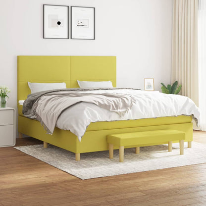 Boxspringbett Mit Matratze Stoff Hellgrün