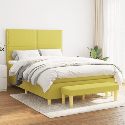 Boxspringbett Mit Matratze Stoff Hellgrün
