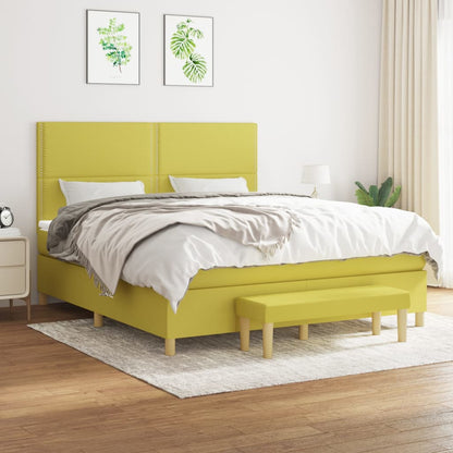 Boxspringbett Mit Matratze Stoff Hellgrün