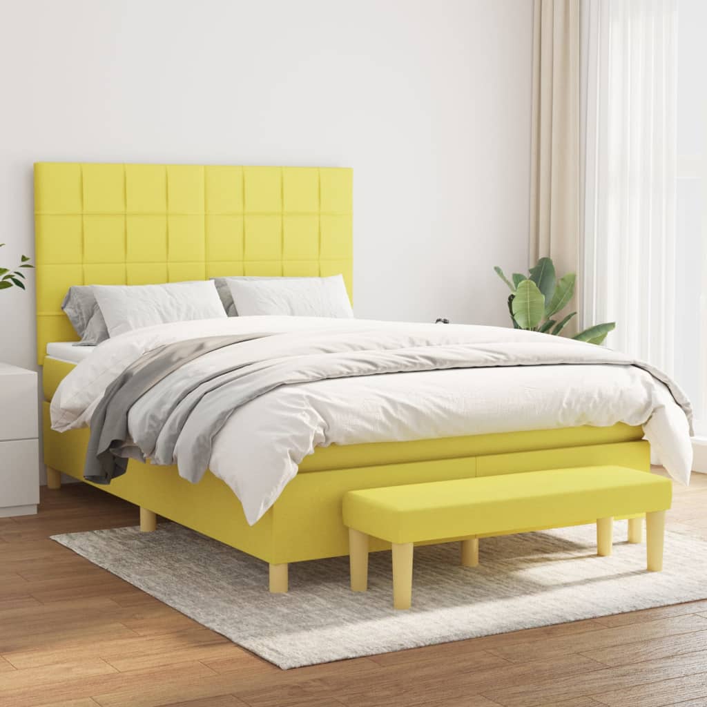 Boxspringbett Mit Matratze Stoff Hellgrün