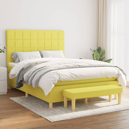 Boxspringbett Mit Matratze Stoff Hellgrün