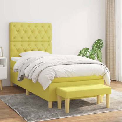 Boxspringbett Mit Matratze Stoff Hellgrün