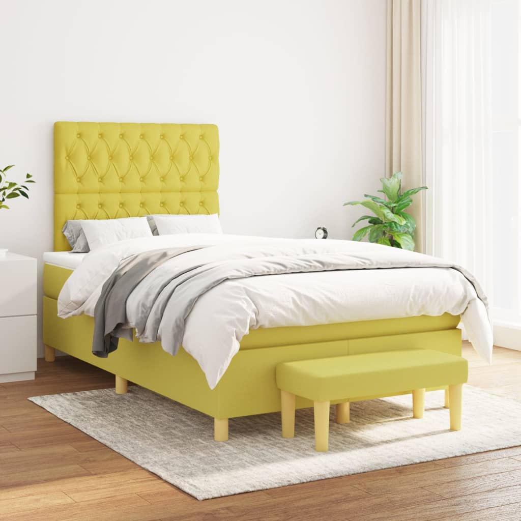 Boxspringbett Mit Matratze Stoff Hellgrün