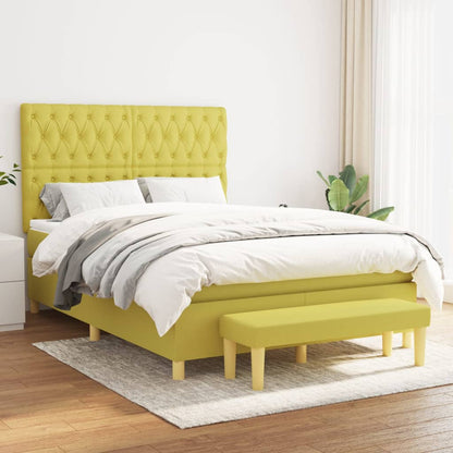Boxspringbett Mit Matratze Stoff Hellgrün