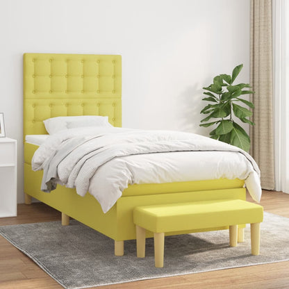 Boxspringbett Mit Matratze Stoff Hellgrün