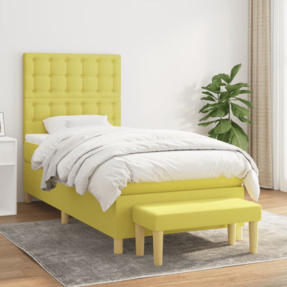 Boxspringbett Mit Matratze Stoff Hellgrün